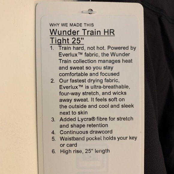 Lululemon Wunder Train HR Tight 25" - Size 2 - Picture 9 of 9